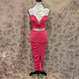 Windsor Fuchsia Ruched Strapless Formal Dress, Size S, New With Tags!